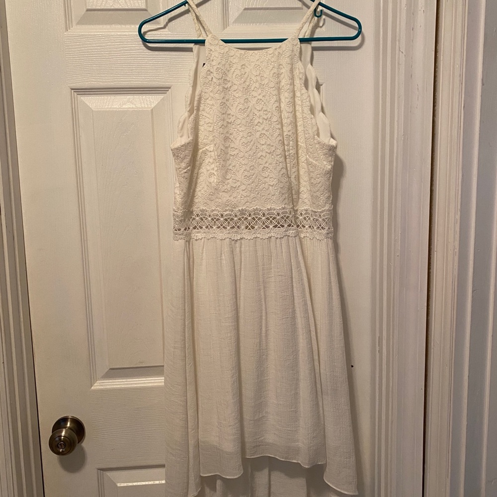 White lace knee length dress